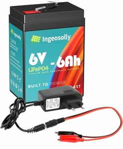 新品、未使用■V6 Ah LiFePO 4電池6 Volt充電可能リン酸鉄リチウム電池
