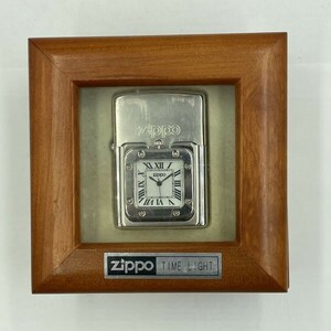 T327-000-000 Zippo ジッポー ローラー式オイルライター TIME LIGHT タイムライト 時計 ホワイト文字盤 シルバー 木箱付き 火花あり ③