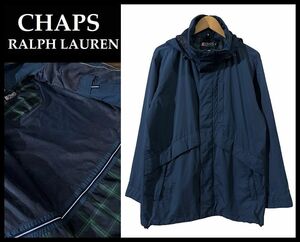 送無 G② CHAPS RALPH LAUREN チャップス ラルフローレン 裏チェック ナイロン マウンテン パーカー フーディー ジャケット 紺 ネイビー M