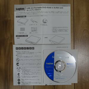 Logitec LDR-PME8U2L USB 2.0 Portable DVD-RAM±R/RW Unit ソフトウェアパックとマニュアル