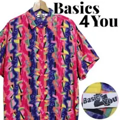 Basics 4 You クレイジーカラー レーヨンシャツ 1Xサイズ