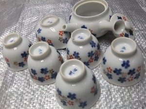 茶器セット　美品　急須　白磁　日本の食器　色絵　染付　茶器　花柄　有田焼　煎茶　日本茶　茶道