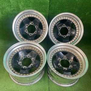 ALL 1円から！売切！ 808.BRIDGESTONE BERG 15×8J +-0 139.7 6穴 4本 ブリヂストン ベルグ 深リム ランクル ハイラックス パジェロ