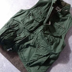 ENGINEERED GARMENTS エンジニアードガーメンツ ミリタリー ベスト 2wayジップ 裏地ウール USA製 フォトグラファー メンズ (M) ●o-662