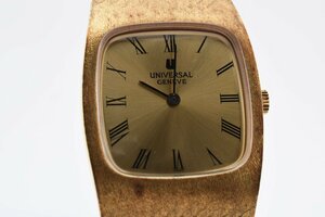 稼働品 ユニバーサルジュネーブ スクエア ゴールド 手巻き メンズ 腕時計 UNIVERSAL GENEVE