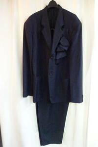 1987AW yohji yamamoto pour homme vintage 紺 コサージュストライプセットアップ（HSU-2）