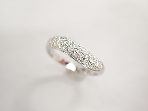美品 ミキモト Pt950 ダイヤ計0.34ct デザイン リング 指輪