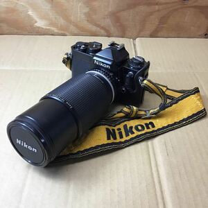 Nikon ニコン FM ブラック MF-12 一眼レフボディ / レンズシリーズE 70-210mm 1:4