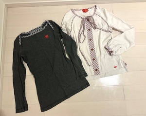 ヴィヴィアンウエストウッド　Vivienne Westwood　REDlabelリボンカーディガンと長袖2枚セット