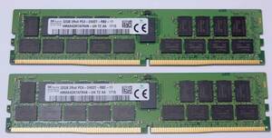 PC4-19200R DDR4 2400 ECC Registered メモリ 32GB x 2 = 64GB (Hynix / 出品数：8セット)