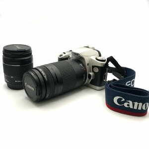 1円 美品 Canon キャノン EOS kiss 一眼レフ カメラ ショルダー付 EF 75-300ｍｍ EF 28-80ｍｍ レンズ付 a2281