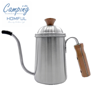 ★HOMFUL★ヴィンテージ ステンレス コーヒードリップポット★650ml★アウトドアケトル★キャンピングケトル★直火 IH対応★やかん★３