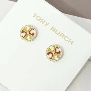 新品未使用　TB003-02 Tory Burch トリーバーチ　定番 ロゴ ピアス　赤 