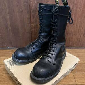 ドクターマーチン MADE IN ENGLAND Dr.Martens 14ホールブーツ スチールトゥ 黒 イングランド製 編み上げブーツ punk hardcore