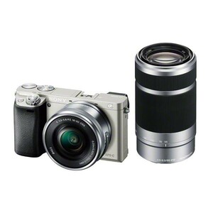 中古 １年保証 美品 SONY α6000 ダブルズームキット PZ 16-50mm ＋ 55-210mm シルバー ILCE-6000Y