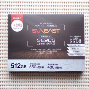 SUNEAST 512GB SSD SE900 (SATA / 2.5インチ) 動作確認済み 使用0時間