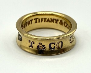 【ITOV7QIOCAOA】Tiffany＆Co ティファニー K18 YG 750 ナローリング 1837 6.6g 6㎜
