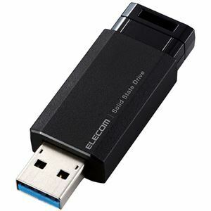 【新品】（まとめ）エレコム 外付けポータブルSSD500GB ブラック ESD-EPK0500GBK 1台【×3セット】