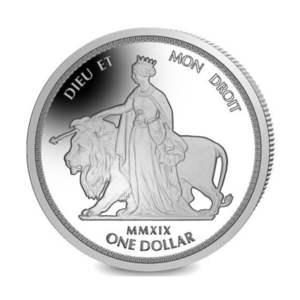 ●英領バージン諸島 2019年 イギリス・ウナライオン / ビクトリア女王200周年記念　1ドル白銅貨