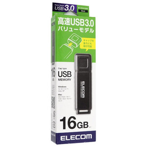 【ゆうパケット対応】ELECOM エレコム USB3.0対応USBメモリ MF-HSU3A16GBK 16GB ブラック [管理:1000022491]