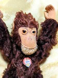 シュタイフ Jocko Chimpanzee チンパンジーのジョコ 猿 さる ビンテージ アンティーク STEIFF ぬいぐるみ人形 サル チンパンジー ジョコ