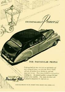 ◆1956年の自動車広告　ヴァンデンプラ　プリンセス