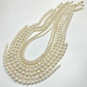 ［アコヤ本真珠アクセサリーパーツおまとめ］a 約106g 約3.0~7.5mm あこや ベビーパール baby ネックレス pearl necklace parts DA0