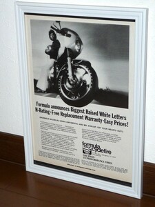 1978年 USA 70s 洋書雑誌広告 額装品 Formula Cycletire (A4size) / 検索用 Kawasaki Z1-R カワサキ 店舗 ガレージ ディスプレイ 看板 AD