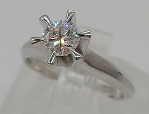 【鑑定書付き】【研磨済】Pm900 ダイヤ0.47ct 8号 5.5g プラチナ ダイヤモンド リング 指輪