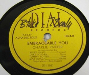 ** Charlie Parker 78rpm ** Bongo Bop / Embraceable You (Miles Davis)[ US