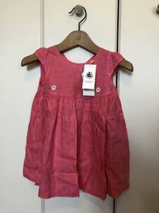 【新品未使用品】PETIT BATEAU(プチバトー) リネンワンピース 95cm 3ans(3歳) タグ付 女の子 子供服 ベビー服 夏用 ギフトボックス付