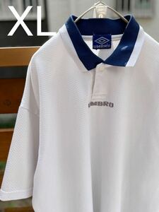 レトロ　ヴィンテージ 90s 古着　アンブロ UMBRO ポロシャツ ゲームシャツ　XL サッカー　フットサル　野球