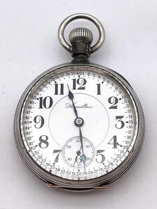 1900年代初頭 Hamilton ハミルトン 940 STERLING SILVER 21石 手巻き 懐中時計 