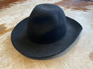 SANFRANCISCO HAT UNISEX ウール ハット S / M 黒 帽子 男女 ブリム サンフランシスコハット アメリカ製 / 古着 USED 中古