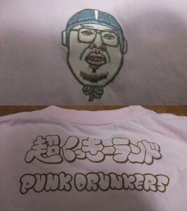 送料無料 パンクドランカーズ punkdrunkers 超くっきーランド コラボ Tシャツ XL ライトピンク 野性爆弾 くっきー 野生爆弾 芸人 吉本興行