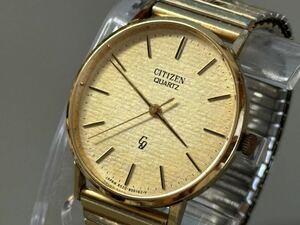 1円〜CITIZEN シチズン QUARTZ クォーツ 4-850084 ゴールドカラー GP メンズ腕時計