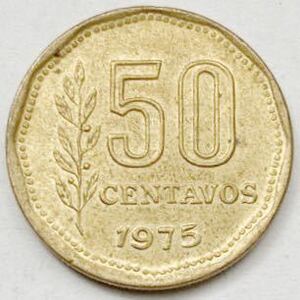 海外コイン　アルゼンチン　50センタボ　1975年