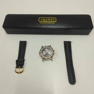 ◆ARAMIS メンズ 腕時計 クオーツ 不動品 箱付き ベルト純正品◆