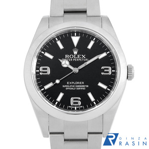 ロレックス エクスプローラーI 前期型 ブラックアウト　 214270 ブラック ランダム番 中古 メンズ 腕時計