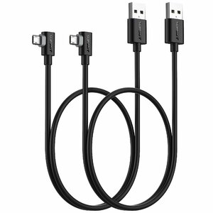 SUNGUY マイクロusbケーブル l字 0.5M 【2本組】両面挿し Micro USB ケーブル 50cm QC3.0/2.0対応 最大18W