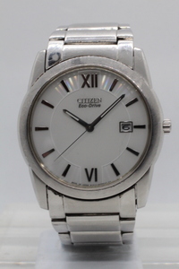 【CITIZEN】Eco-Drive N-E111 SAPPHIRE ST.STEEL MADE IN JAPAN 中古品時計 24.5.12
