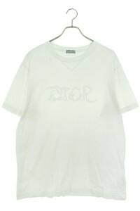 ディオール DIOR 143J685C0677 サイズ:L DIOR AND PETER DOIGロゴ刺繍Tシャツ 中古 OM10