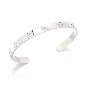 カルティエ Cartier ラブブレス K18WG #19 ホワイトゴールド750 LOVE ブレスレット オープンバングル LOVE BRACELET