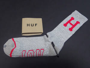 新品　HUF　ソックス　26～28㎝　グレー　Hロゴ　GIRL　altamont brixton lakai HUF