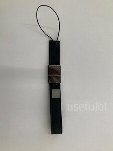【GUCCI】　グッチ　ストラップ　携帯ストラップ　レザー　革　ブラック　黒　SY02-AD3