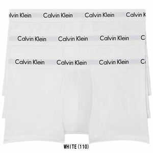 ※訳あり アウトレット(B) Calvin Klein(カルバンクライン)ck ボクサーパンツ 3枚セット 前開き COTTON STRETCH NB2614 WHITE(110) Mサイズ