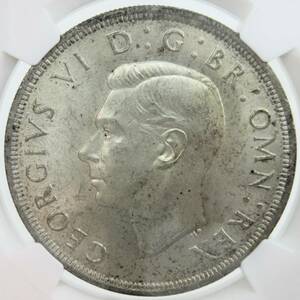 【世界19位の輝き！！】 1937 イギリス クラウン 銀貨 ジョージ6世 NGC MS64 モダンコイン アンティーク 大型 英国王のスピーチ