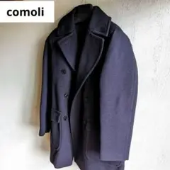COMOLI コモリ / キャバリーメルトン ダブルブレステッドコート ネイビー