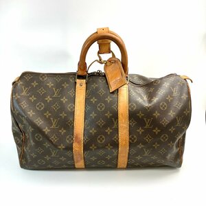 A) LOUIS VUITTON ルイヴィトン モノグラム キーポル 45 ボストンバッグ M41428 ポワニエ/ネームタグ付属 使用感有 中古 USED 現状渡し