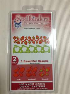 Spellbinders 苺 りんご ストロベリー アップル フレッシュフルーツ ボーダー ダイ2個 カッティングダイ スクラップブッキング シジックス